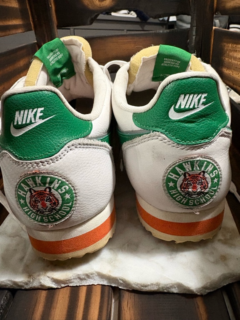 Nike Men’s Stranger Things White Green Orange Hawkins High School Sneakers